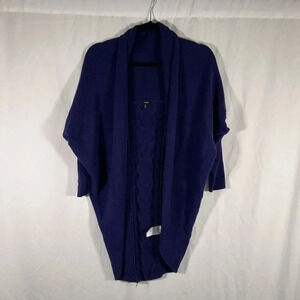 Hurley Cardigan Women's Large Blue Open Front Long Sleeve Cable Knit Back